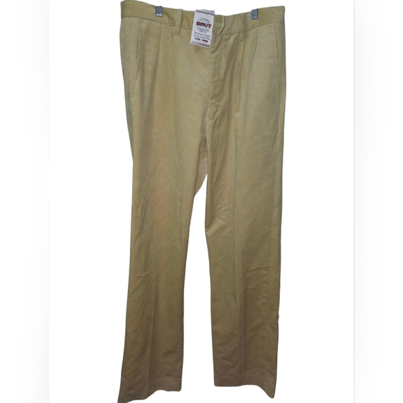 Brut Archives Corduroy Pleated Mens Pants Ivy Cord Beige Size‎ 34 - Picture 1 of 6